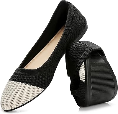 Ballerines plates confortables en maille à bout pointu pour femmes faciles