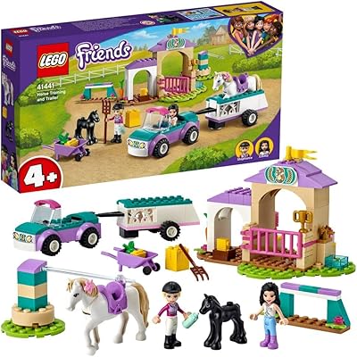 Lego 41441 friends - ensemble de construction remorque et entraînement de chevaux, jouet