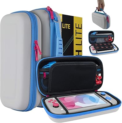 Étui orzly pour nintendo switch lite - étui de transport portable avec rangement pour jeux et accessoires switch lite [gris/bleu avec une teinte rose édition spéciale]. Diaytar Sénégal : Des milliers de produits à portée de clic, livrés chez vous