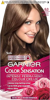 Garnier color sensation brown teinture permanente pour cheveux 6.0 châtain clair précieux