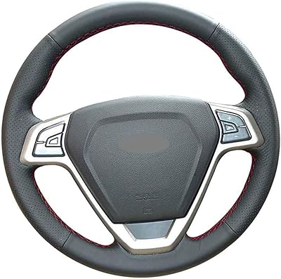 Couvre-volant de voiture cousu main en simili cuir noir hymona, chery tiggo 3