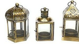 Souk designs bougeoir antique de style marocain ensemble de 3 lanternes en métal avec design. Diaytar Sénégal : Le e-commerce qui change la donne