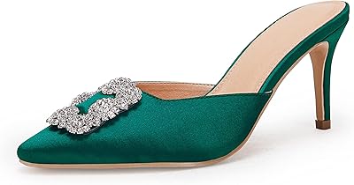 Sandales à bout pointu et dos ouvert pour femmes avec talons hauts