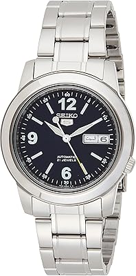 Montre seiko pour homme avec cadran bleu et bracelet en acier inoxydable