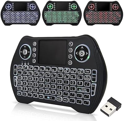 Mini clavier sans fil rétroéclairé zedo 2,4 g, télécommande portable avec souris tactile