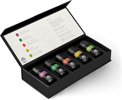 Coffret d'huiles essentielles - top 5 - aromathérapie, coffret cadeau, assortiment - lavande