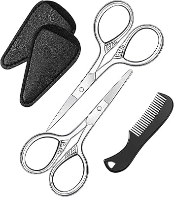 Ensemble de ciseaux à barbe, peigne à barbe et moustache delfino pour hommes