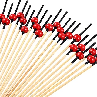 Pique-fruits delfino, 200 pièces 4,7 pouces, cure-dents en bois avec perles rouges, pour fournitures de mariage et de fête d'anniversaire, décoration de boissons et de fruits, boule supérieure rouge. Explorez un monde de bonnes affaires sur Diaytar Sénégal