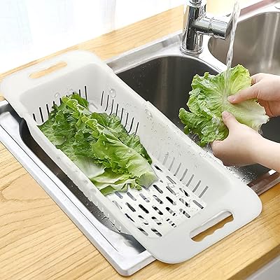 Passoire de cuisine pliable et extensible pour fruits, légumes, pâtes, aliments, panier