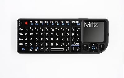 Mini clavier et télécommande sans fil mertz 2.4g windows/android/google/smart tv/htpc/iptv/mac os/linux noir