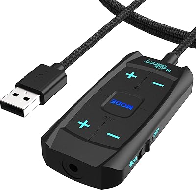 Carte son externe portable usb filaire avec prise de son surround 7.1 et