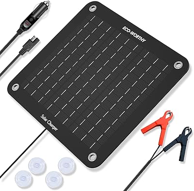 Panneau solaire portable écologique 12 v 10 w avec adaptateur pince crocodile
