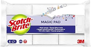 Éponge scotch-brite easy eraser, paquet de 6 tampons anti-marques et éraflures, blanc, 1