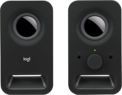 Haut-parleurs multimédia logitech z150 avec son stéréo pour plusieurs appareils, noir