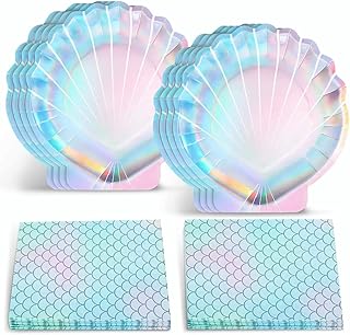 Ensemble de fournitures de fête sirène assiettes en papier jetables et serviettes