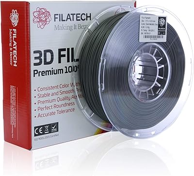 Filament pla filatech, gris métallisé foncé, 1,75 mm, 1 kg, fabriqué aux émirats