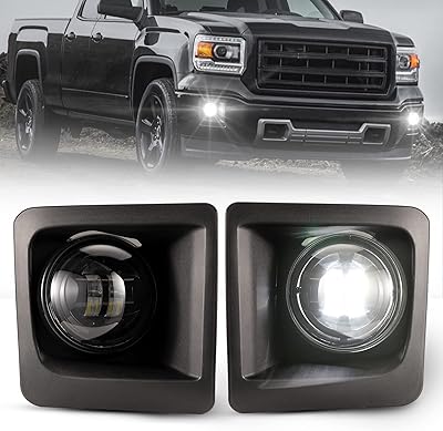 Feux antibrouillard led banker indust pour gmc sierra 1500 2014-2015, ensemble de feux