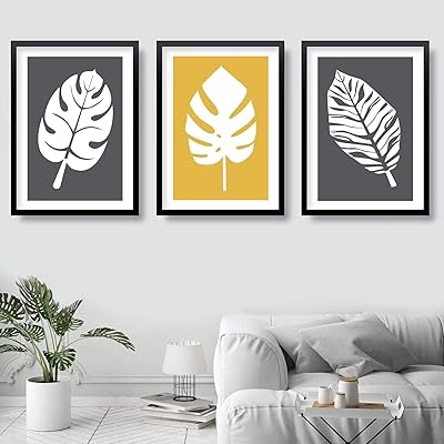 Ensemble d'affiches murales artz botanical monstera avec feuilles tropicales 3 pièces