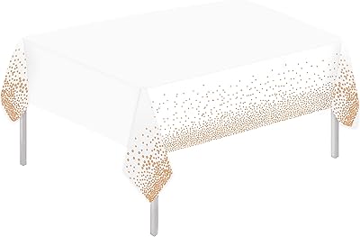 Nappe à pois en plastique pour table rectangulaire, taille 54" x 72", nappe