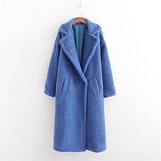 Meiiseoseo manteau femmes femmes teddy cachemire blanc lâche outwear femme élégant double boutonnage