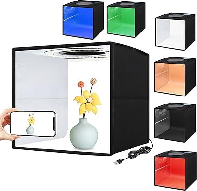 Boîte lumineuse de studio photo portable vkoner, 12" x 12"