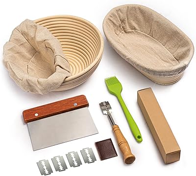 Panier à pain rokai lot de 2 paniers pâtisserie ovales en canne