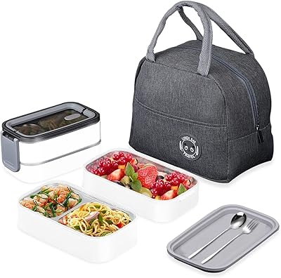 Boîte à lunch en acier inoxydable double couche pour adultes et enfants