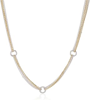Collier pour femme alliance gold en argent sterling serti de zircon blanc, argent