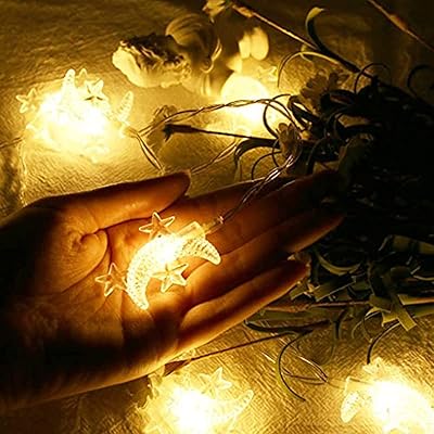 Lampe de décoration du ramadan et de l'aïd avec motif étoiles et lune