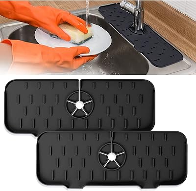 U-home tapis de robinet absorbant en silicone protection contre les éclaboussures pour évier