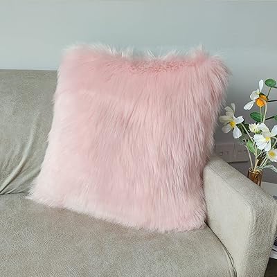Housse de coussin décorative en fausse fourrure, housse de coussin en peluche, housses