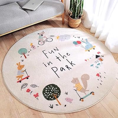 Tapis rond épais antidérapant pour bébé joli tapis pour bébé en velours