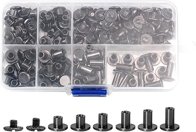 Jeu de 90 vis assorties, 6 tailles de vis à cuir à tête