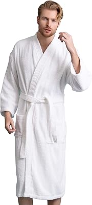 Peignoir de bain turc en tissu éponge doux au toucher pour hommes, peignoir