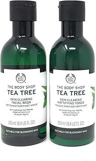 Coffret duo d'arbre à thé the body shop nettoyant pour le visage
