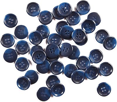 80pcs gros boutons bleus de 3-4 pouces pour la couture ronds en résine