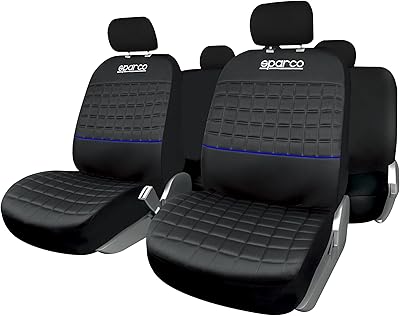 Ensemble de housses de siège universelles sparco lazio, noir/bleu, spc1042az