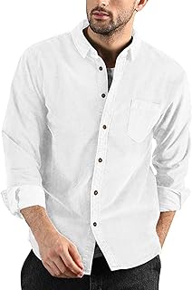 Chemise décontractée boutonnée à manches longues en velours côtelé léger pour hommes
