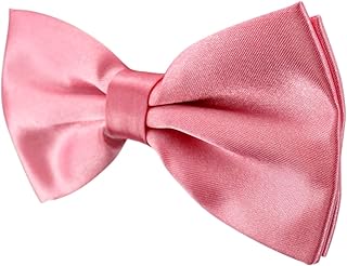 Cravate formelle pré-nouée en satin uni pour hommes avec tour de cou réglable