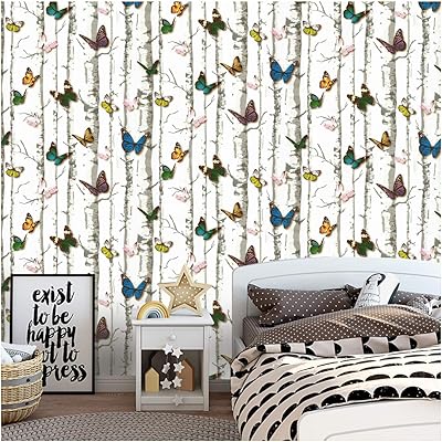 JL HOUSE JL9086 PAPIER PEINT À DÉCOLLER ET À COLLER MOTIF ARBRE PAPILLON