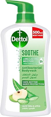 Gel douche apaisant et antibactérien dettol, rc787, 500 ml,