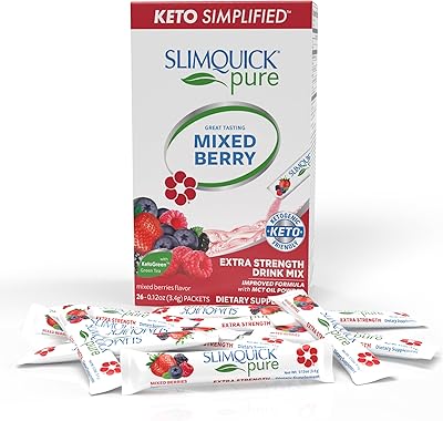 Mélange pour boisson aux baies mélangées slimquick pure extra strength, complément alimentaire puissant