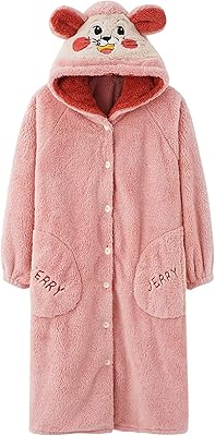 Chemise de nuit longue en peluche pour femmes, manteau de maison en flanelle douce, chemise de nuit super chaude, vêtements de nuit légers à capuche pour filles. Votre supermarché en ligne au Sénégal, c'est Diaytar