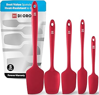 Jeu de spatules en silicone rouge de oro, 5 pièces, rouge, dol-sss-027