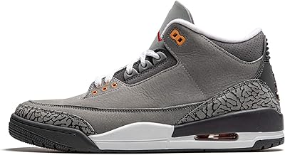 Baskets jordan air 3 retro en simili cuir pour hommes argent graphite