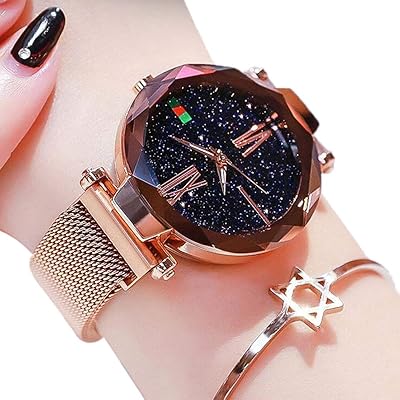 Une montre à quartz moderne au design moderne incrustée d'une pierre magnétique paresseuse