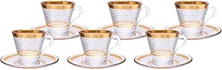 Ensemble de tasses et soucoupes en verre orchidée 6 pièces ensemble