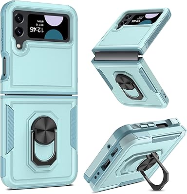 Coque mobile pour samsung galaxy z flip 4 avec anneau de support à
