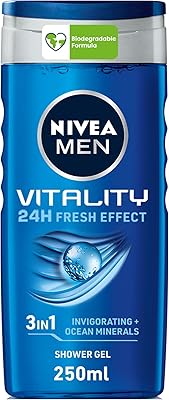 Gel douche et nettoyant pour le corps 3 en 1 nivea men, parfum