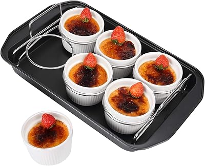 Kit de préparation de crème brûlée ramequins en porcelaine de 6 pièces